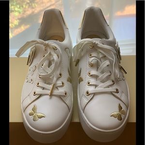 Michael Kors White / Gold Butterfly Sneakers